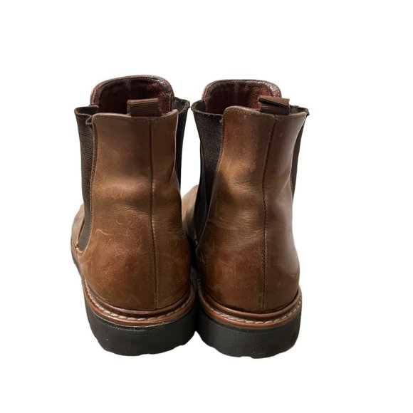 Mens Vibram Gumlite Brown Leather Mid Pull On Chelsea Boots Size 8 - Picture 4 of 7